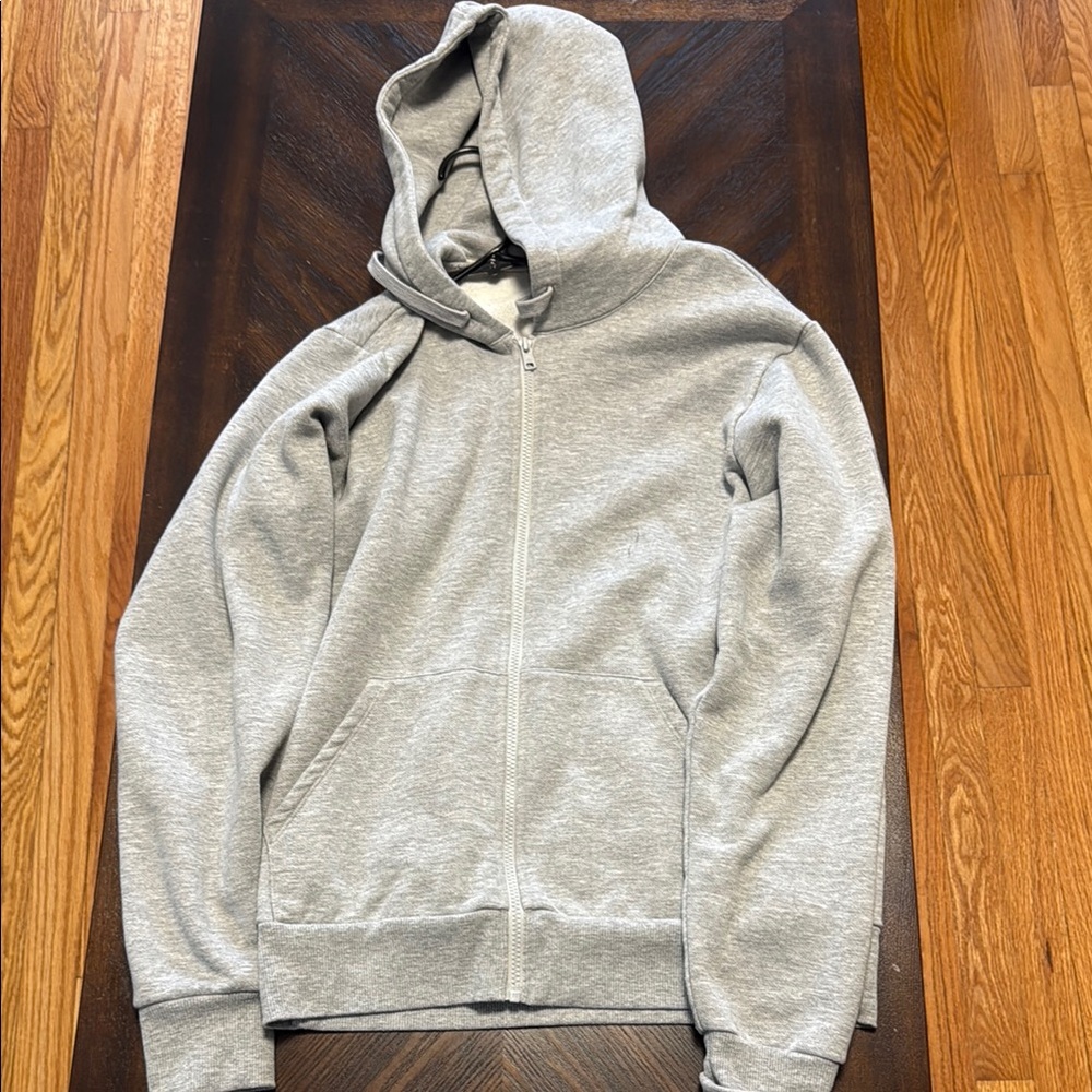 Gray Zip-Up Hoodie Sweater